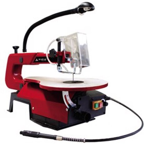 تصویر اره مویی برقی محک مدل RSS-405L دور متغیر با میز آلومینیومی و شفت خرطومی در حد نو 